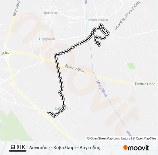 91K Bus Line Map