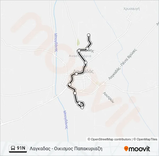 91N Bus Line Map