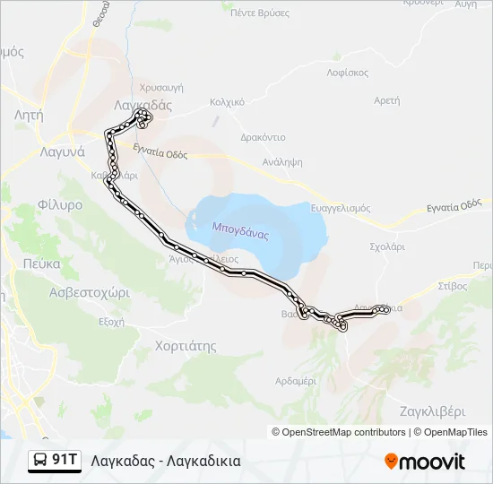 91T Bus Line Map