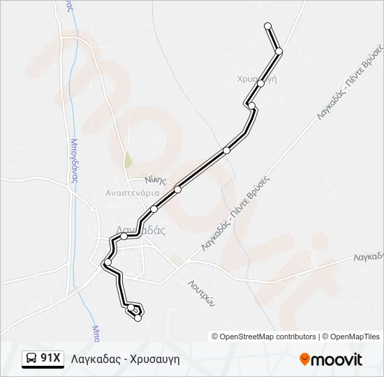 91X Bus Line Map