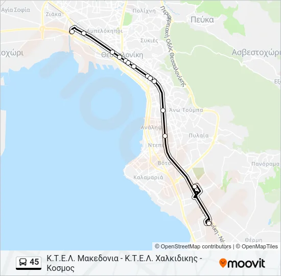 45 Bus Line Map
