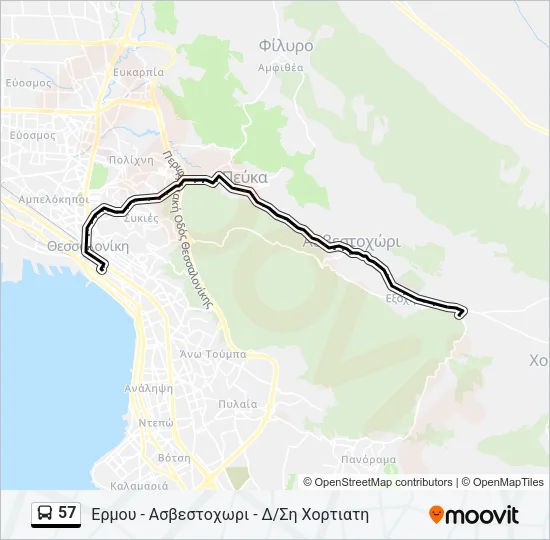 57 Bus Line Map