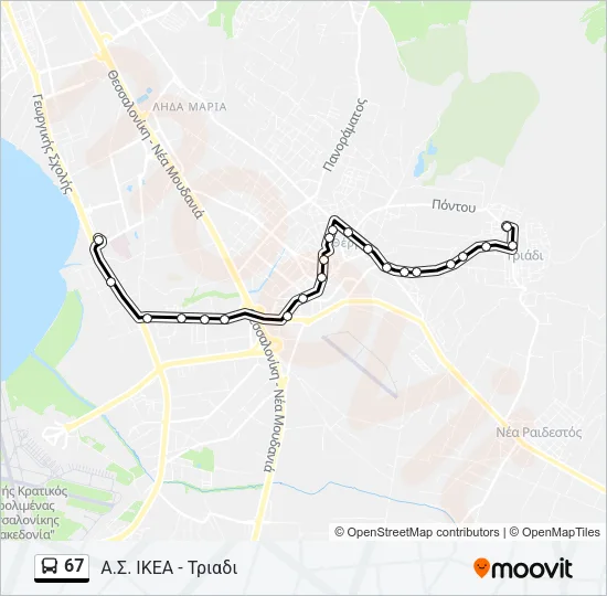 67 Bus Line Map