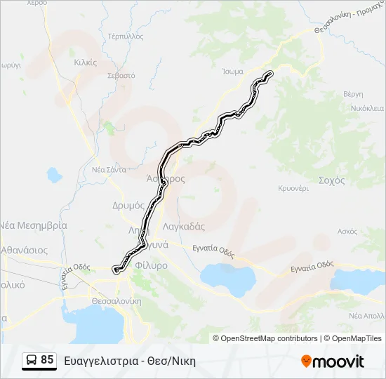 85 Bus Line Map