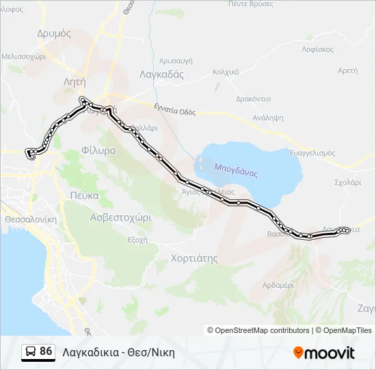 86 Bus Line Map