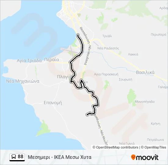 88 Bus Line Map