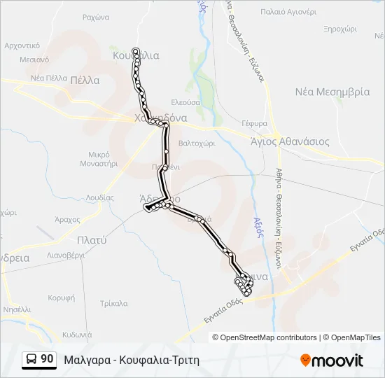 90 Bus Line Map