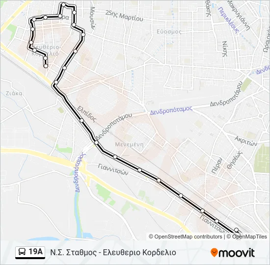 19A Bus Line Map