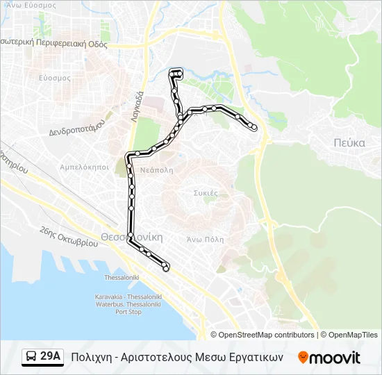 29A Bus Line Map
