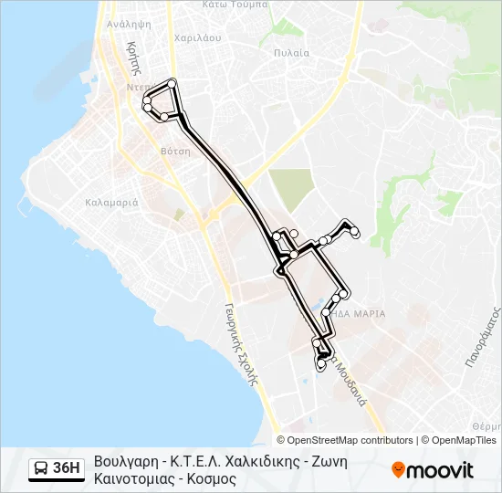 36H Bus Line Map