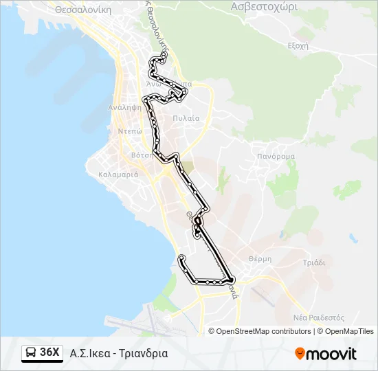 36X Bus Line Map