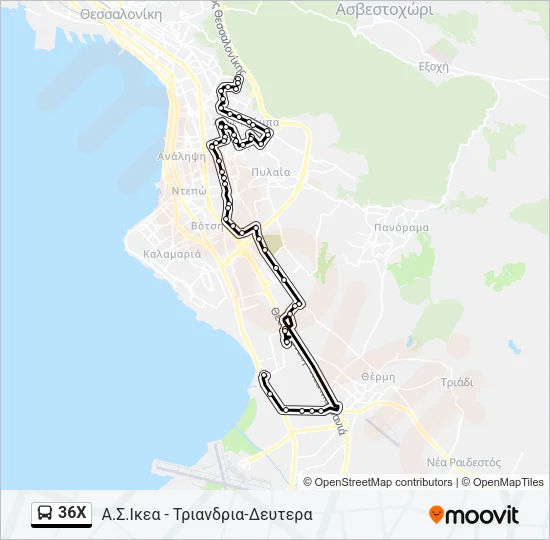 36X Bus Line Map