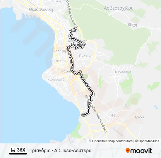 36X Bus Line Map