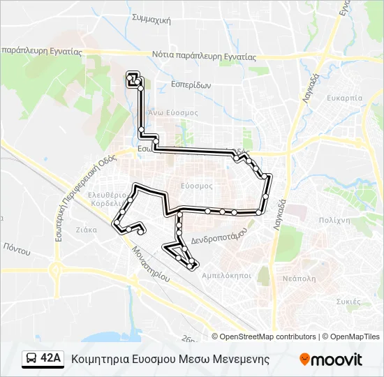 42A Bus Line Map