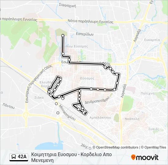 42A Bus Line Map