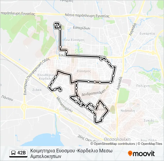 42B Bus Line Map