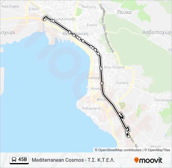45B Bus Line Map