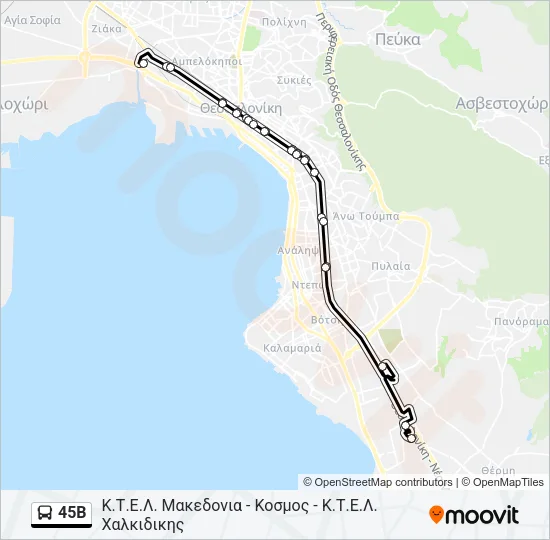 45B Bus Line Map