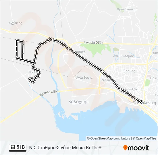 51B Bus Line Map
