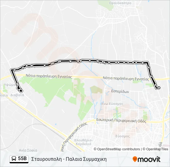 55B Bus Line Map