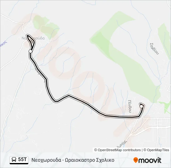55T Bus Line Map