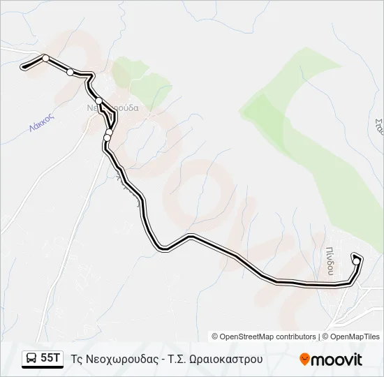 55T Bus Line Map