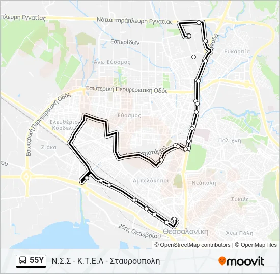 55Y Bus Line Map
