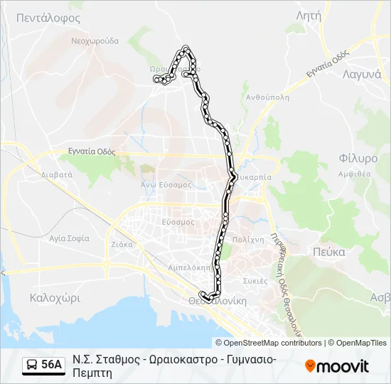 56A Bus Line Map