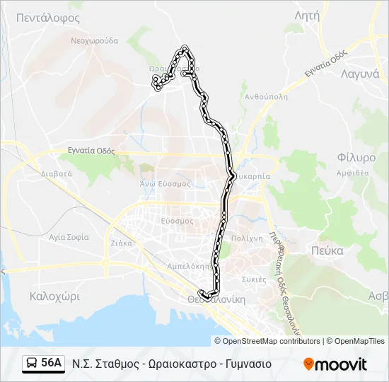 56A Bus Line Map