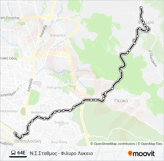 64E Bus Line Map