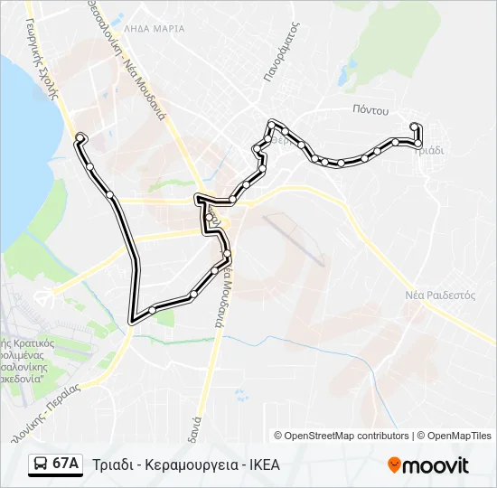 67A Bus Line Map