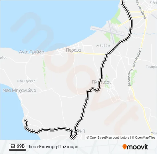 69B Bus Line Map