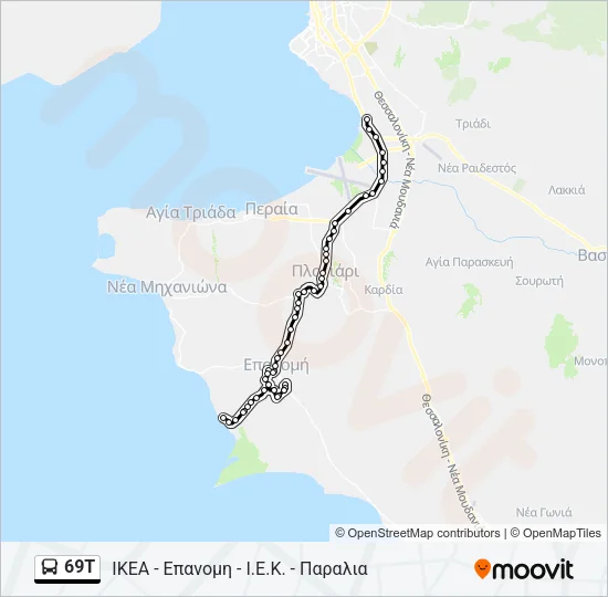 69T Bus Line Map
