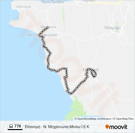77K Bus Line Map