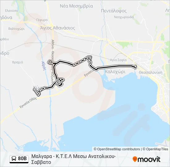 80B Bus Line Map
