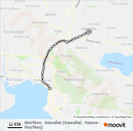 83B Bus Line Map