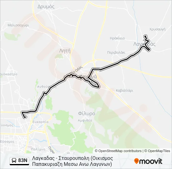 83N Bus Line Map