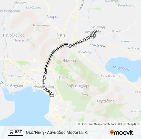 83T Bus Line Map