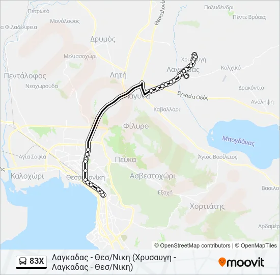 83X Bus Line Map