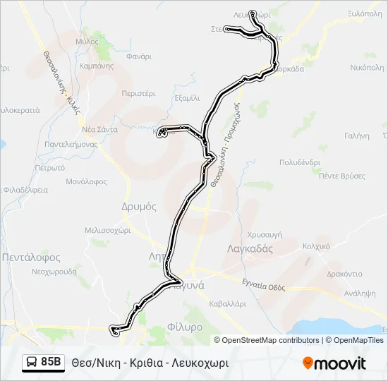 85B Bus Line Map