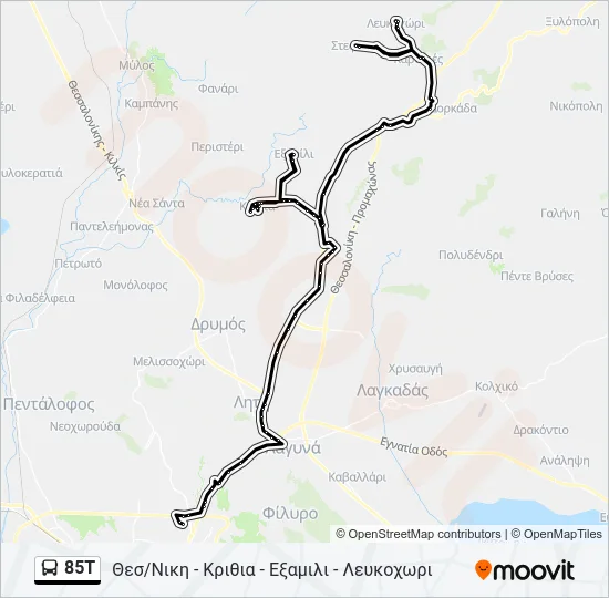 85T Bus Line Map