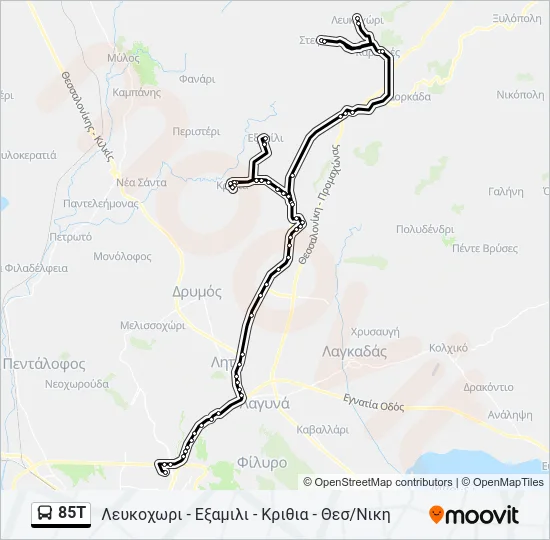 85T Bus Line Map