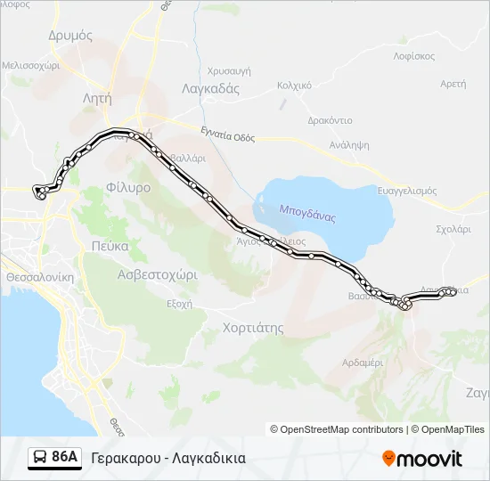 86A Bus Line Map