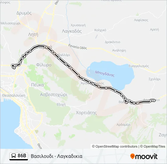 86B Bus Line Map
