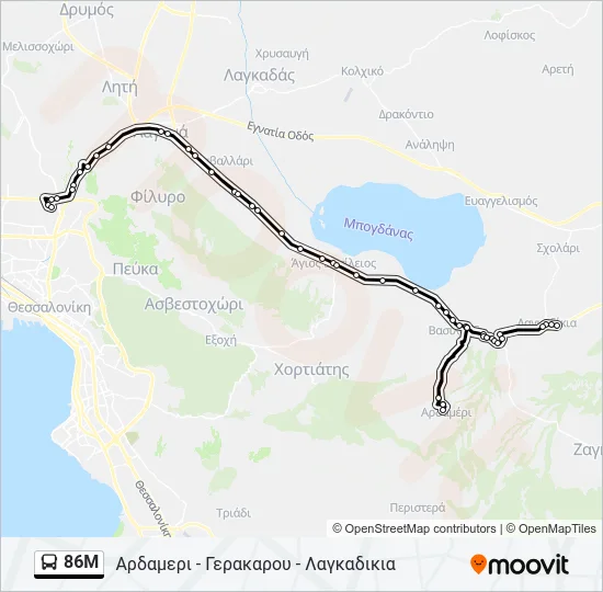 86M Bus Line Map