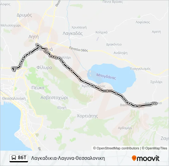 86T Bus Line Map