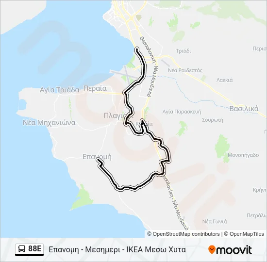 88E Bus Line Map