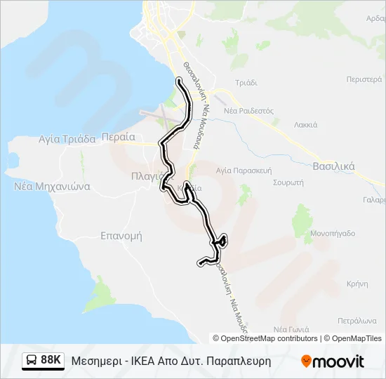 88K Bus Line Map