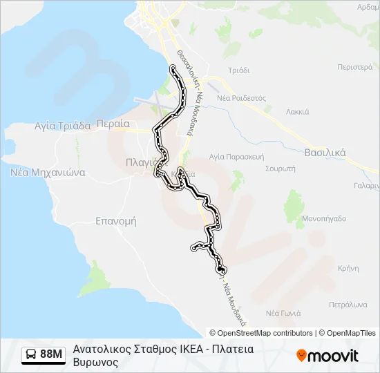 88M Bus Line Map