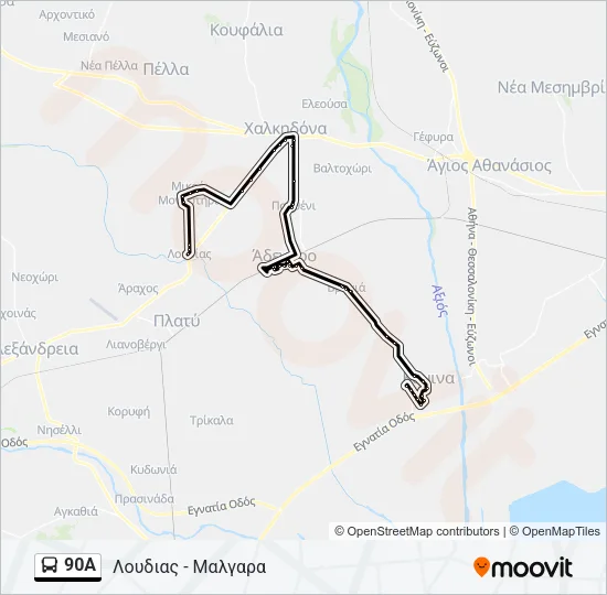 90A Bus Line Map